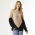 Heavy Sienna Diamond Sweater - Taupe/Black